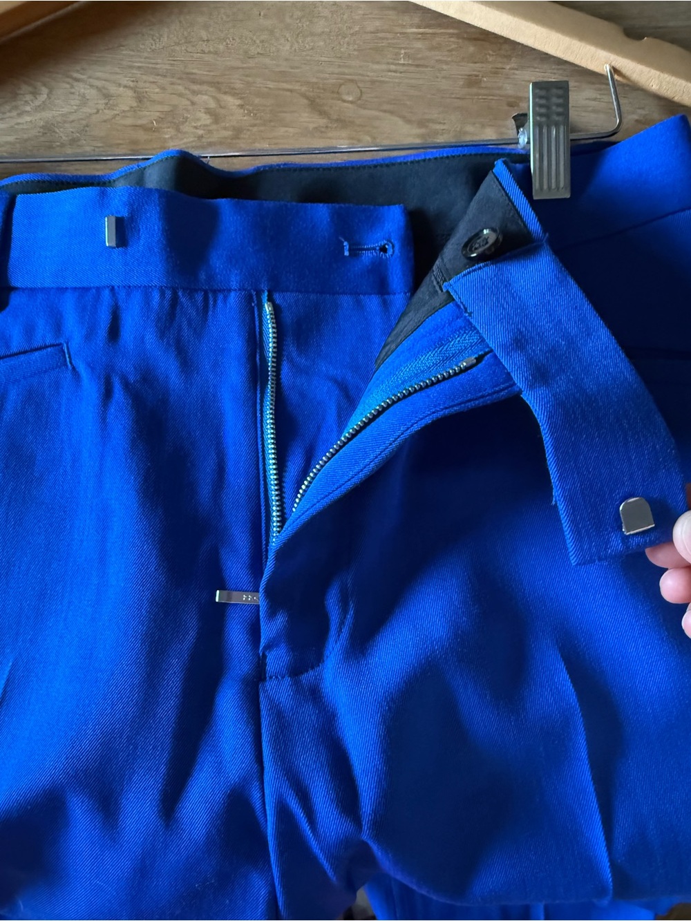 Royal Blue cobalt flare Trousers men’s size 32 - Picture 6 of 8